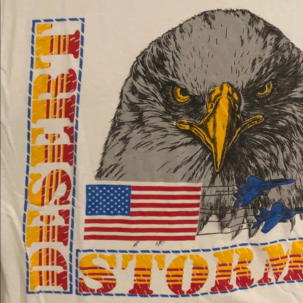 Vtg 1990s Desert Storm Cotton T-shirt Made in USA - Picture 4 of 8